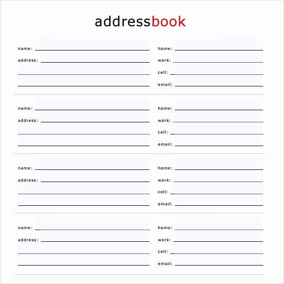 Free Printable Address Book Template Luxury Sample Address Book 9 Documents In Pdf Word Psd