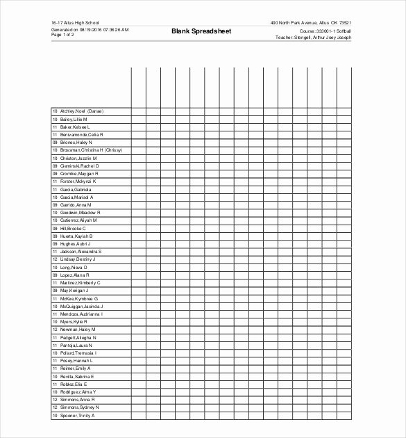 Free Printable Blank Spreadsheet Templates Lovely 13 Blank Spreadsheet Templates Pdf Doc