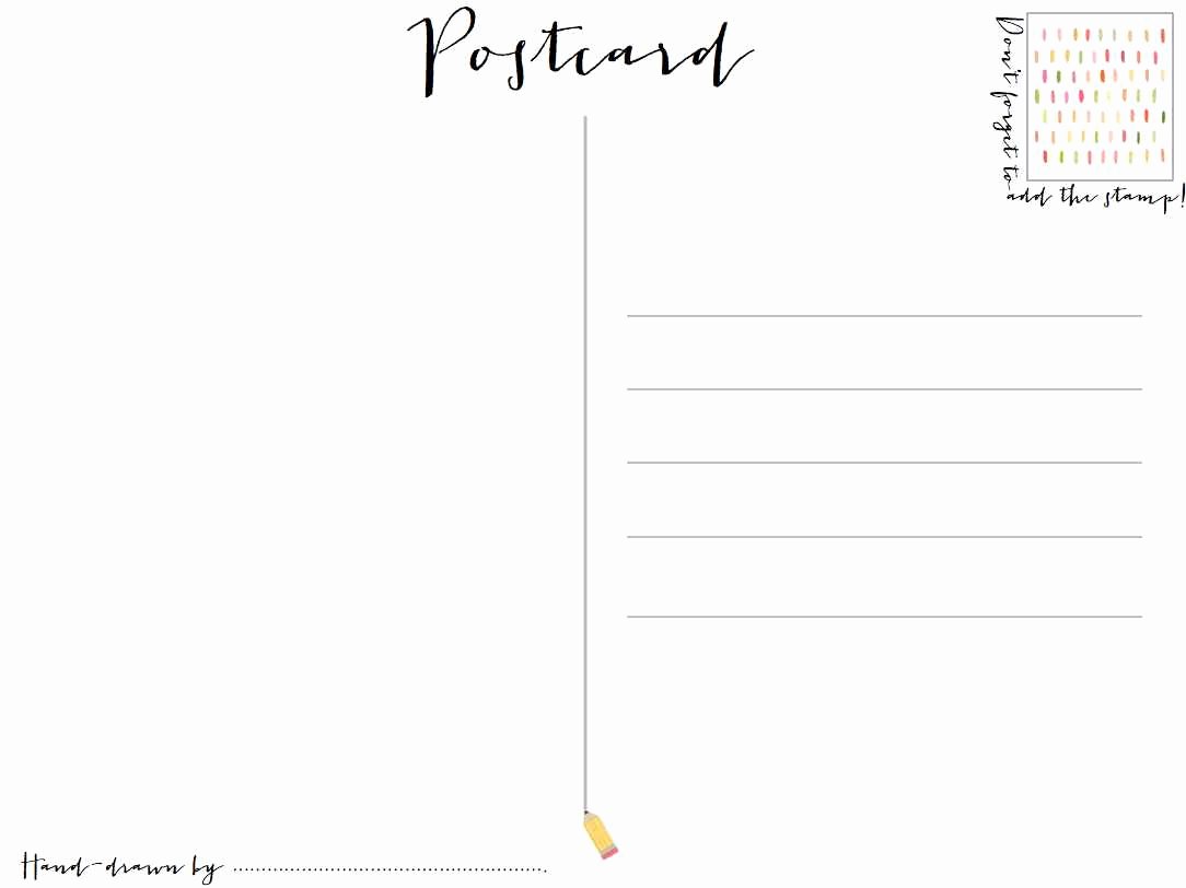 Free Printable Postcard Templates New Postcard Clipart Blank Pencil and In Color Postcard