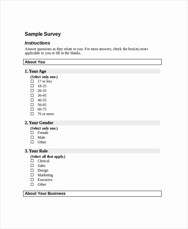 Free Printable Survey Template Elegant Free Questionnaire Template Word – 26 Survey
