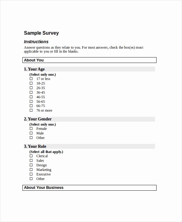 Free Printable Survey Template Elegant Questionnaire Template 18 Free Word Document Downloads