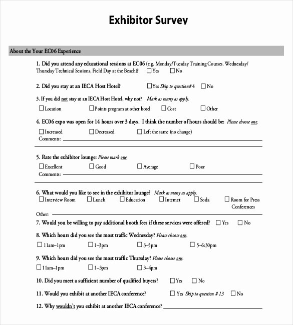 Free Printable Survey Template Inspirational Survey Template – 33 Free Word Excel Pdf Documents