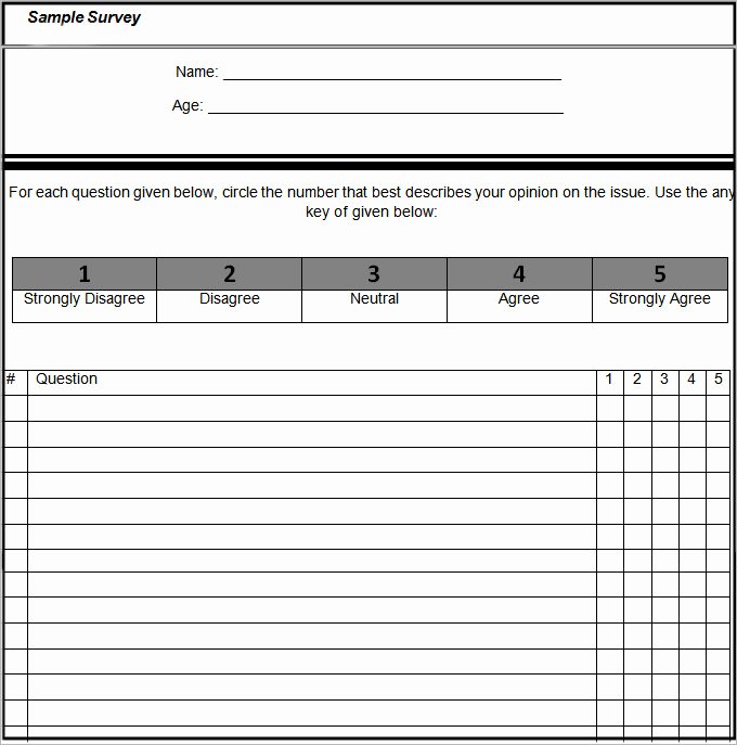 Free Printable Survey Template Lovely Blank Survey Template