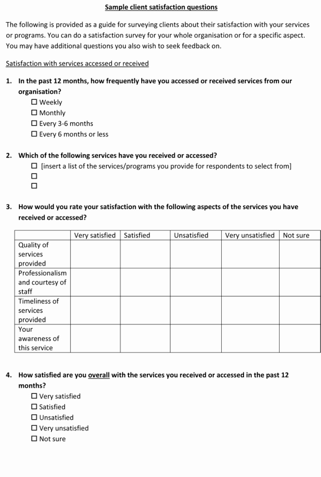 Free Printable Survey Template Luxury Customer Satisfaction Survey Template and Samples