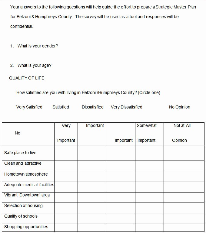 Free Printable Survey Template Unique Blank Survey Template