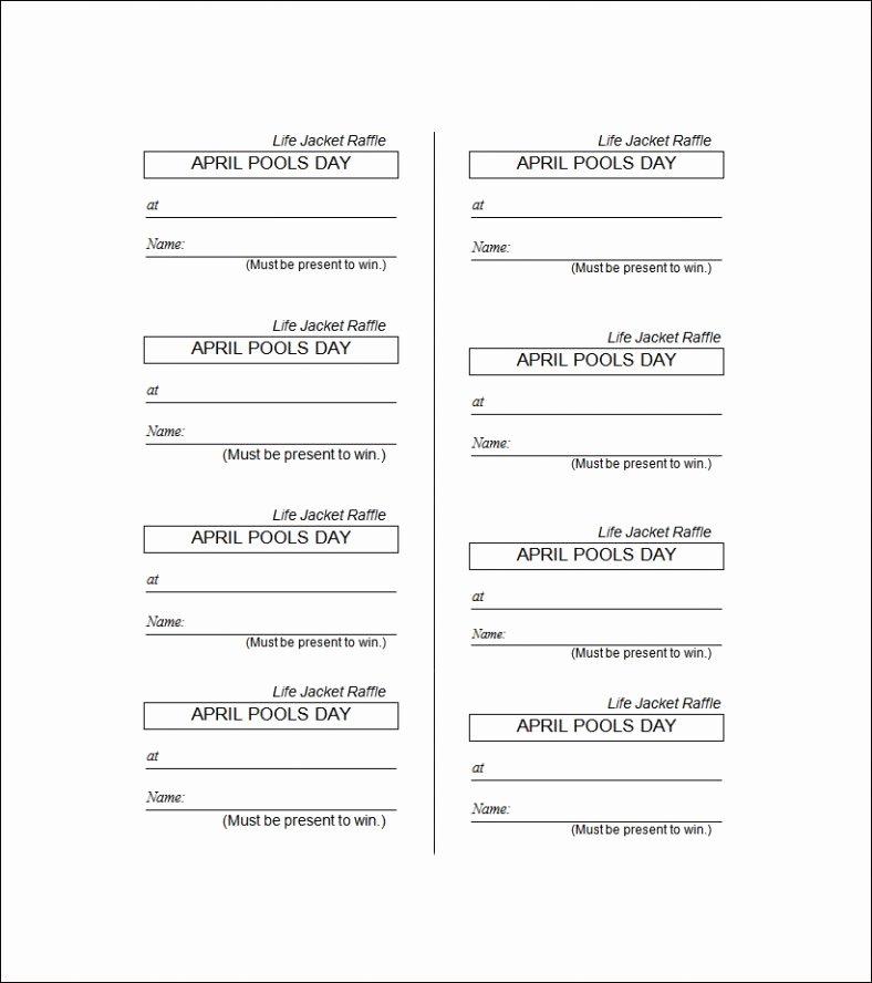 Free Printable Tickets Template Best Of Free Printable Raffle Tickets Template