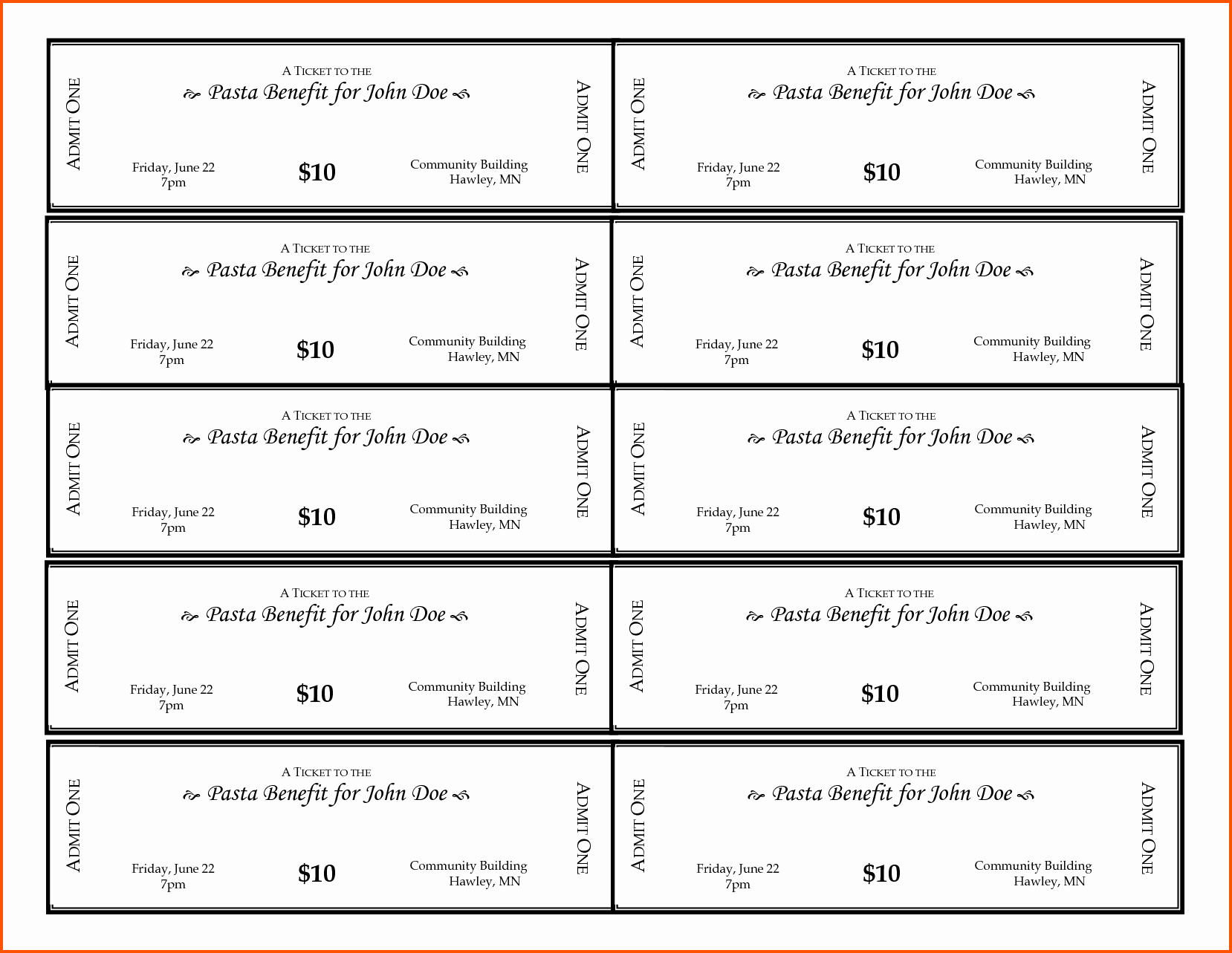 Free Printable Tickets Template Inspirational 11 Free Printable Ticket Templates
