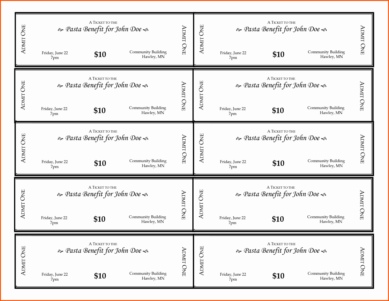 40 Free Printable Tickets Template Markmeckler Template Design