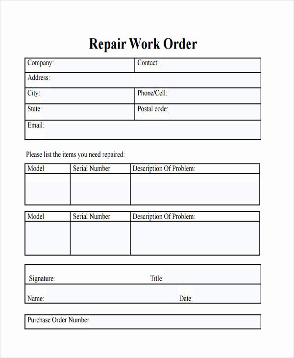 Free Printable Work order Template Elegant 28 Work order Templates Ai Psd