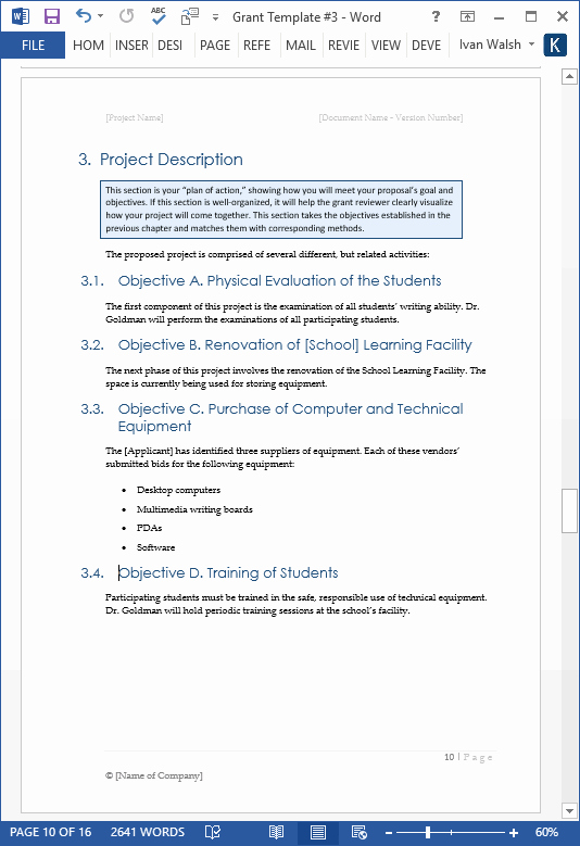 Free Proposal Templates for Word Inspirational Grant Proposal Template – Ms Word with Free Cover Letter
