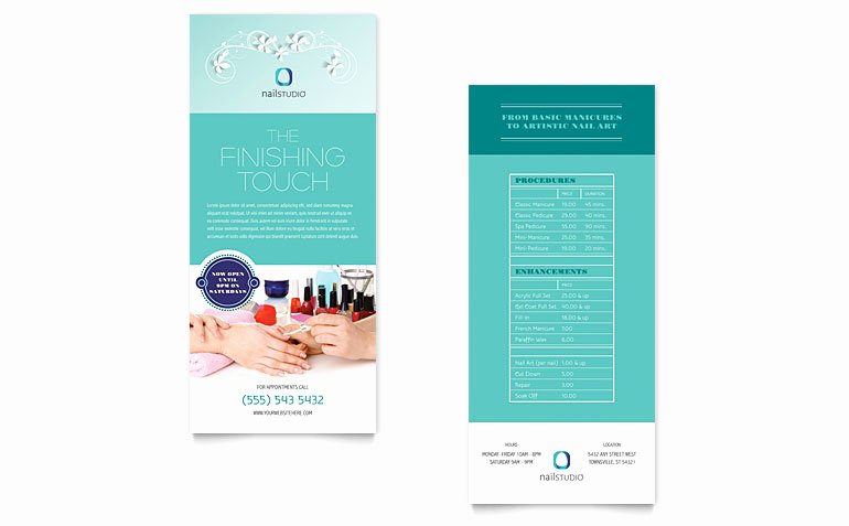 Free Rack Card Templates Inspirational Nail Technician Rack Card Template Word &amp; Publisher