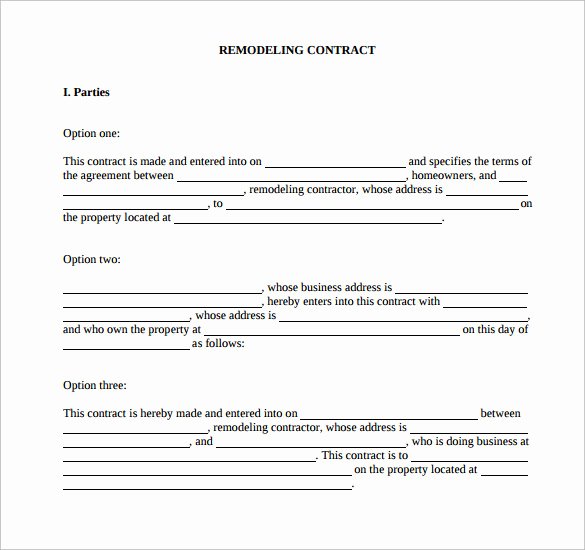 Free Remodeling Contract Template New 10 Remodeling Contract Templates Pages Docs