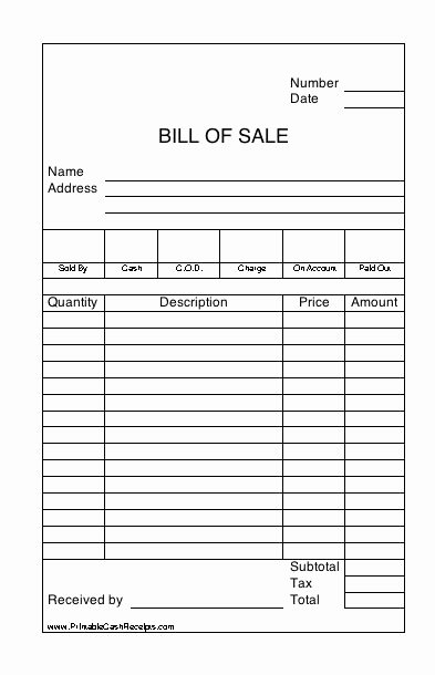 Free Sale Receipt Template Fresh This Bill Of Sale Receipt is Similar to Those On A