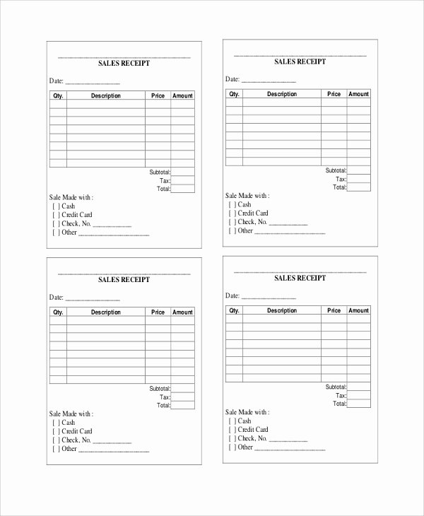 Free Sale Receipt Template Inspirational Free Printable Receipt 10 Examples In Word Pdf