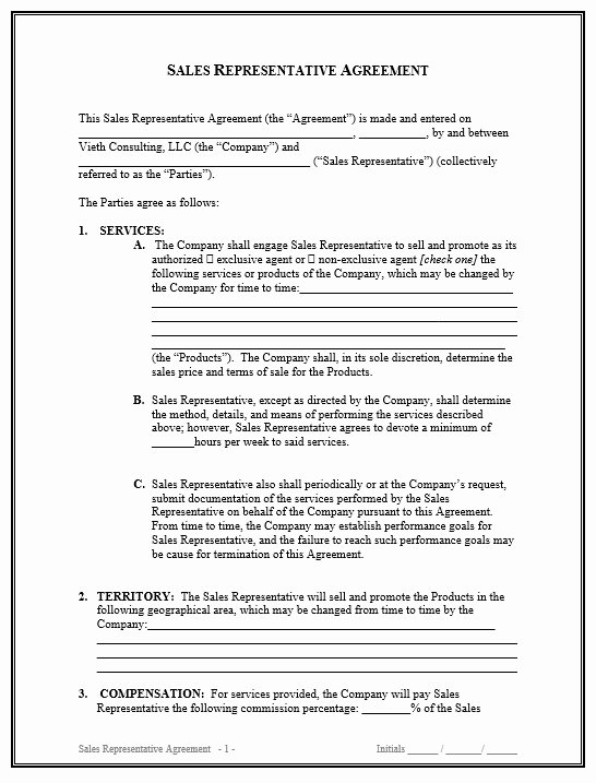 Free Sales Agreement Template Awesome 9 Free Sample Sales Representative Agreement Templates