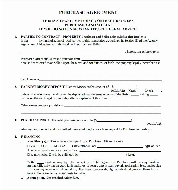 Free Sales Agreement Template Beautiful Free Printable Real Estate Sales Contract Pics – Free