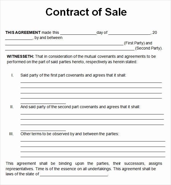Free Sales Agreement Template Best Of Sales Contract Template 7 Free Pdf Doc Download