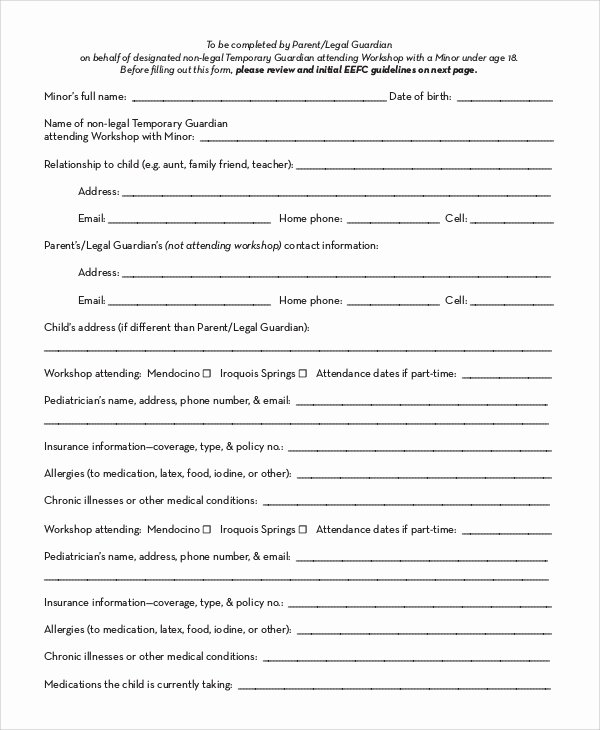 Free Temporary Guardianship form Template Beautiful 10 Sample Temporary Guardianship forms Pdf
