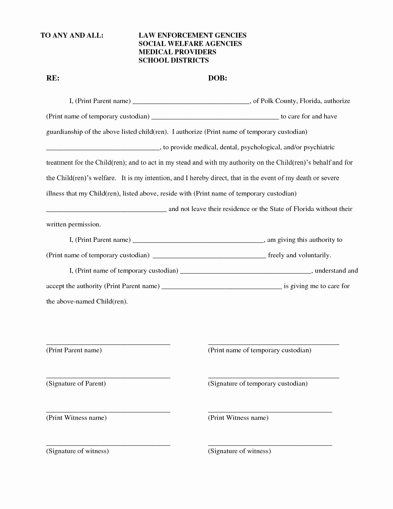 Free Temporary Guardianship form Template Best Of Temporary Guardianship Letter Template Fresh Free