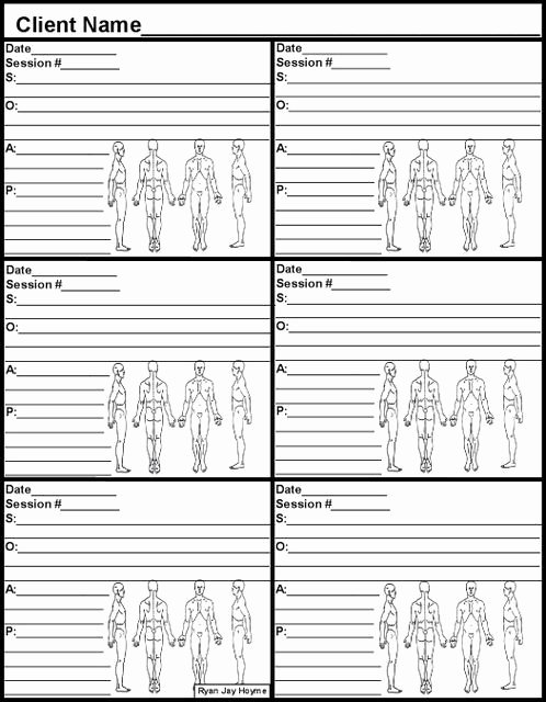 Free therapy Notes Template Elegant Chart for Massage therapy soap Note Templates