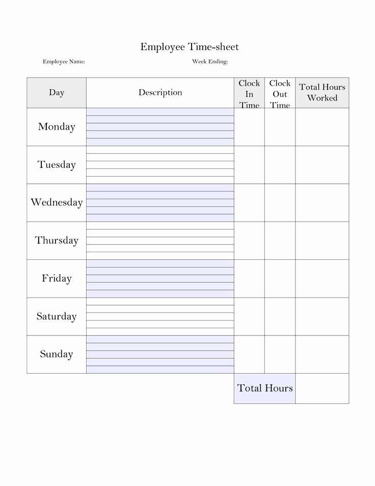 Free Time Card Template Awesome Printable Weekly Time Sheet Printable Timecard