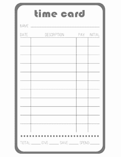 Free Time Card Template Inspirational 9 Free Printable Time Cards Templates Excel Templates