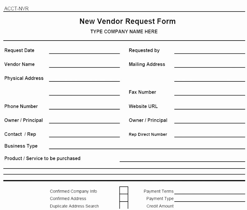 Free Vendor Application form Template New 10 New Vendor form Template Yruat