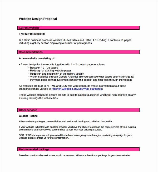Free Web Design Proposal Template Inspirational Sample Web Design Proposal Template 13 Free Documents