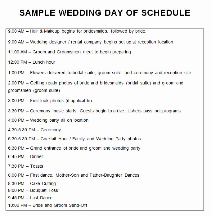 Free Wedding Itinerary Templates Best Of 30 Wedding Schedule Templates &amp; Samples Doc Pdf Psd