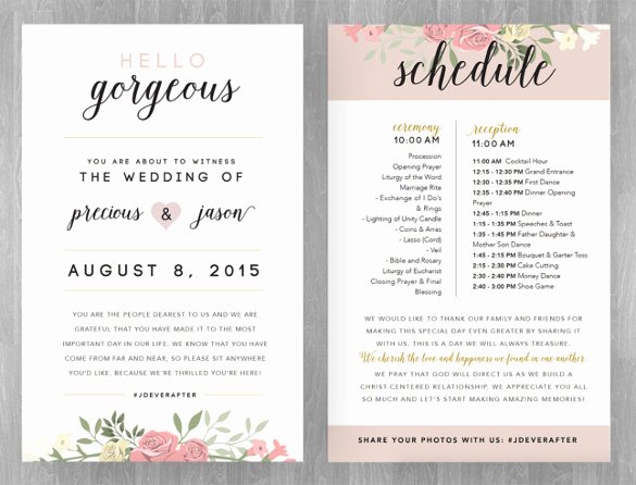 Free Wedding Itinerary Templates Elegant Baby Shower Agenda Bp Program Schedule Showers Anything