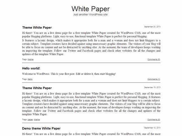 Free White Paper Template Elegant White Paper Template Wordpress Free by Justpx