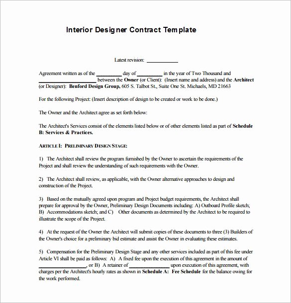 Freelance Graphic Design Proposal Template Best Of 6 Interior Designer Contract Templates – Free Word Pdf