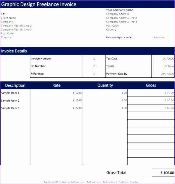 Freelance Writer Invoice Template Best Of 6 Freelance Invoice Template Excel Exceltemplates