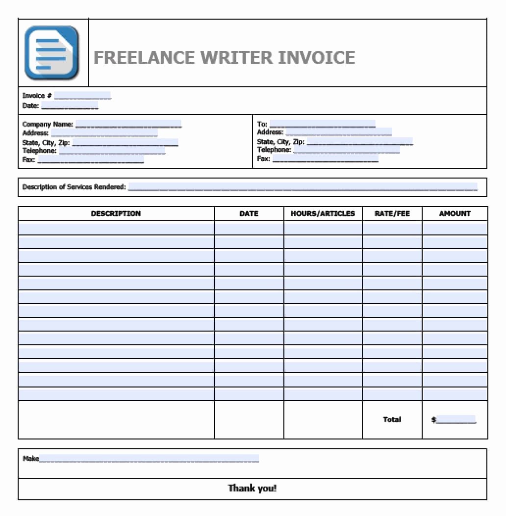 Freelance Writer Invoice Template New [download] Freelance Writer Invoice Template Bonsai