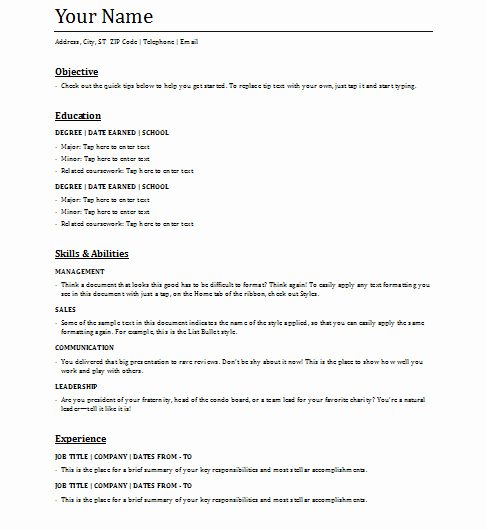 Functional Resume Template Word Unique 5 Functional Resume Templates