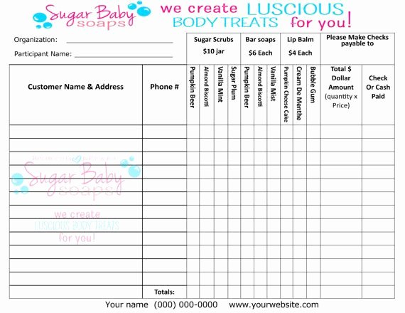 Fundraiser form Template Free Luxury Customized Fundraiser order form Digital File Only