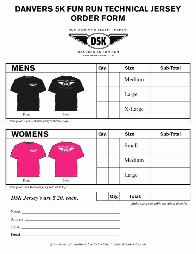 Fundraiser order form Template Free Awesome Printable T Shirt order forms Templates Excel Template