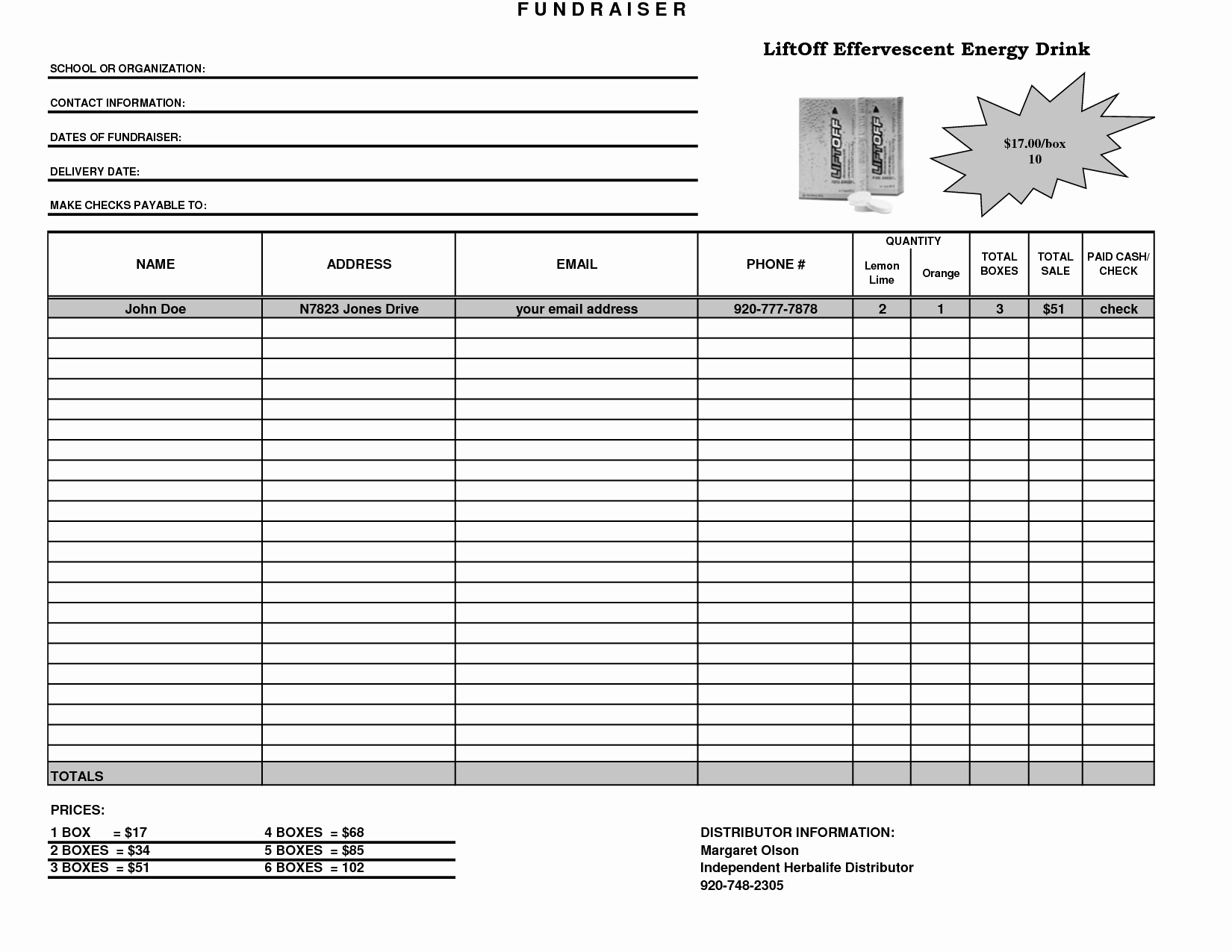 Fundraiser order form Template Free Fresh Fundraiser Template Excel Fundraiser order form Template