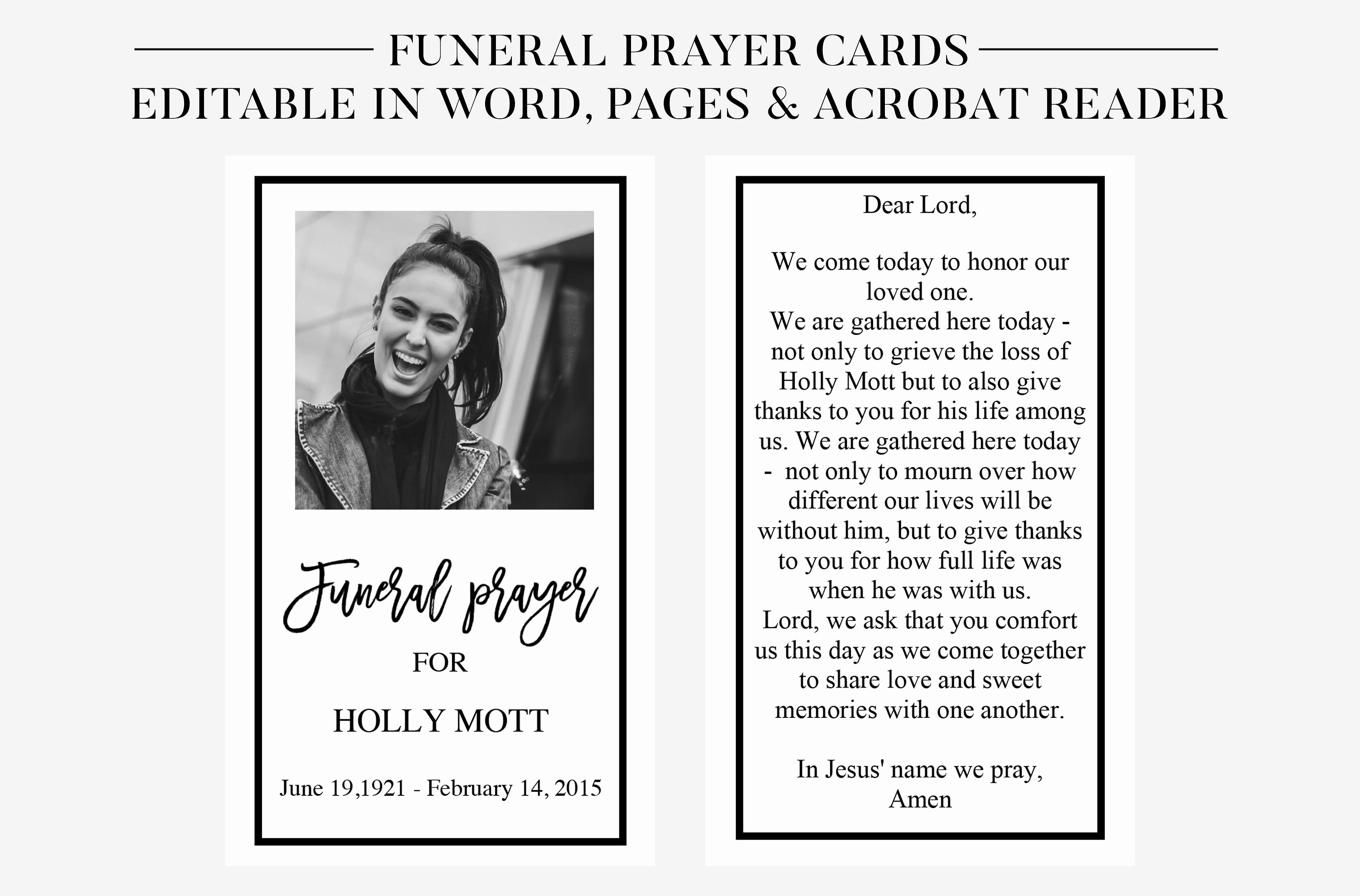 Funeral Prayer Card Template Free Inspirational Funeral Prayer Cards Printable Funeral Cards Memorial
