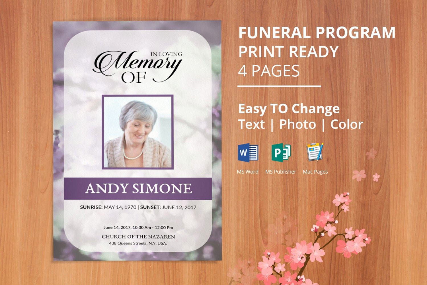 printable funeral program template