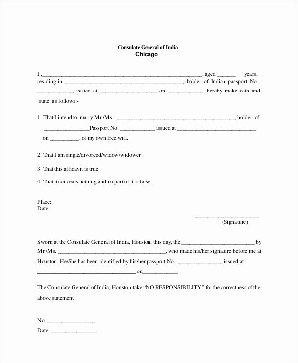 General Affidavit Template Word Inspirational Sample Sworn Affidavit form 6 Documents In Pdf