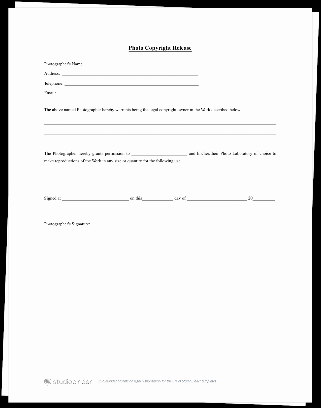 Generic Model Release form Template Best Of the Best Free Model Release form Template for Graphy