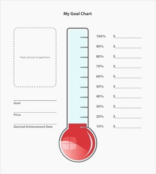 Goal thermometer Template Excel Awesome Best 45 Mesmerizing Printable Goal Chart