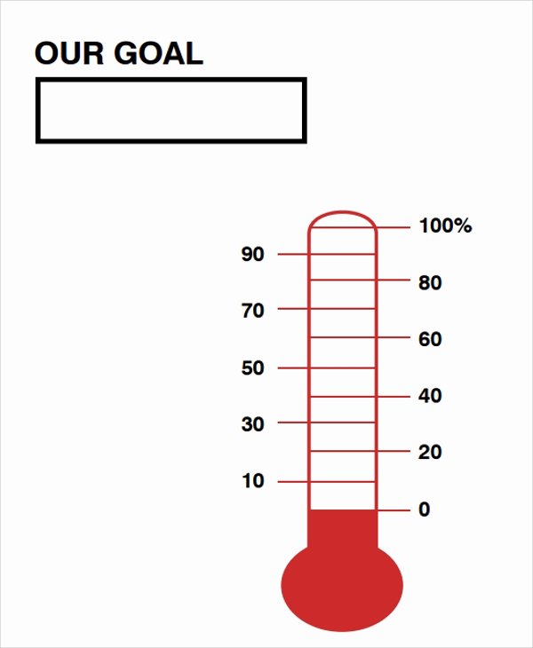 Goal thermometer Template Excel Elegant Sample thermometer Template 9 Free Documents Download