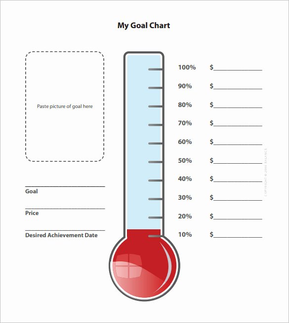 Goal thermometer Template Excel Fresh 2017