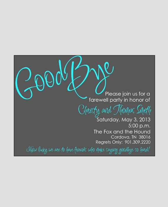 Going Away Card Template Awesome Going Away Invitation Retirement Party Invitation