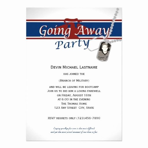 Going Away Card Template Inspirational Going Away Military Red White and Blue Card