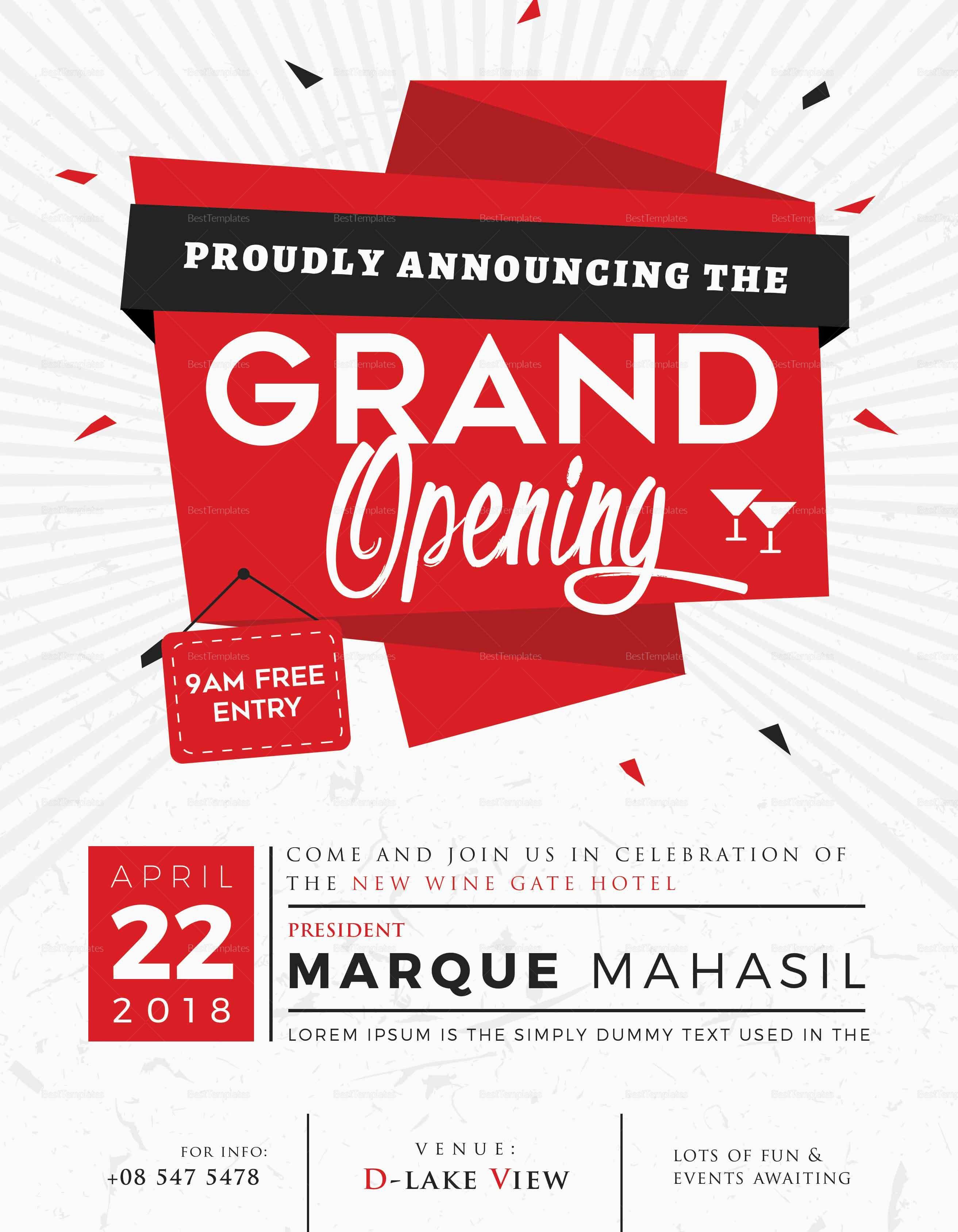 Grand Opening Flyer Template Free Awesome Grand Opening Flyer Design Template In Word Psd
