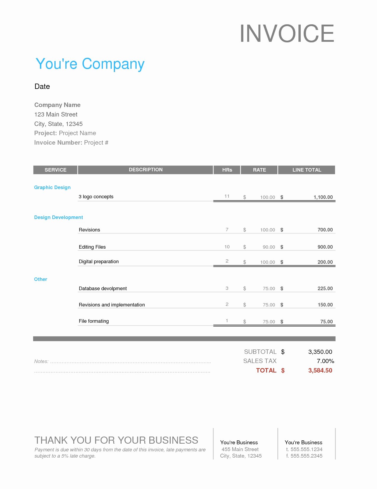 Graphic Design Invoice Template Awesome Graphic Design Freelance Invoice Invoice Template Ideas