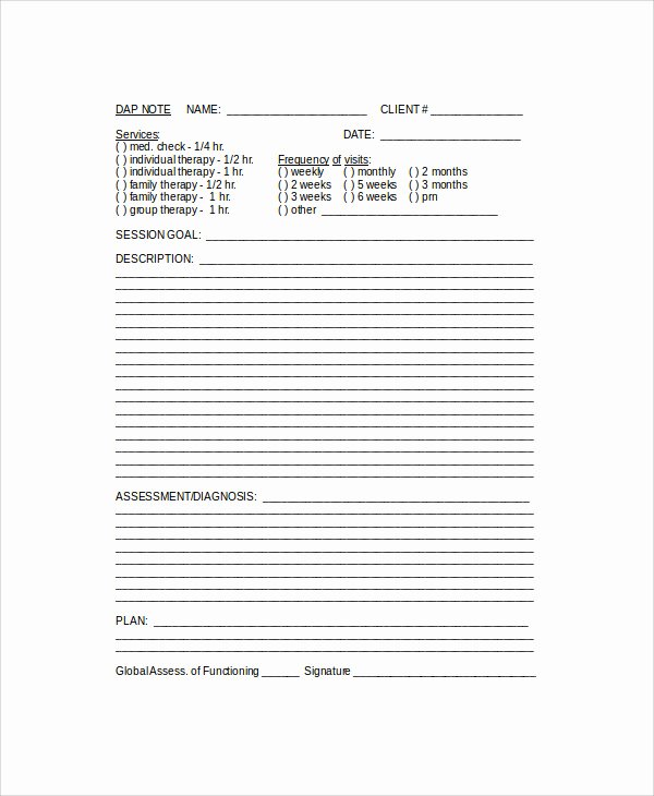 Group therapy Notes Template Lovely Sample Dap Notes for Substance Abuse